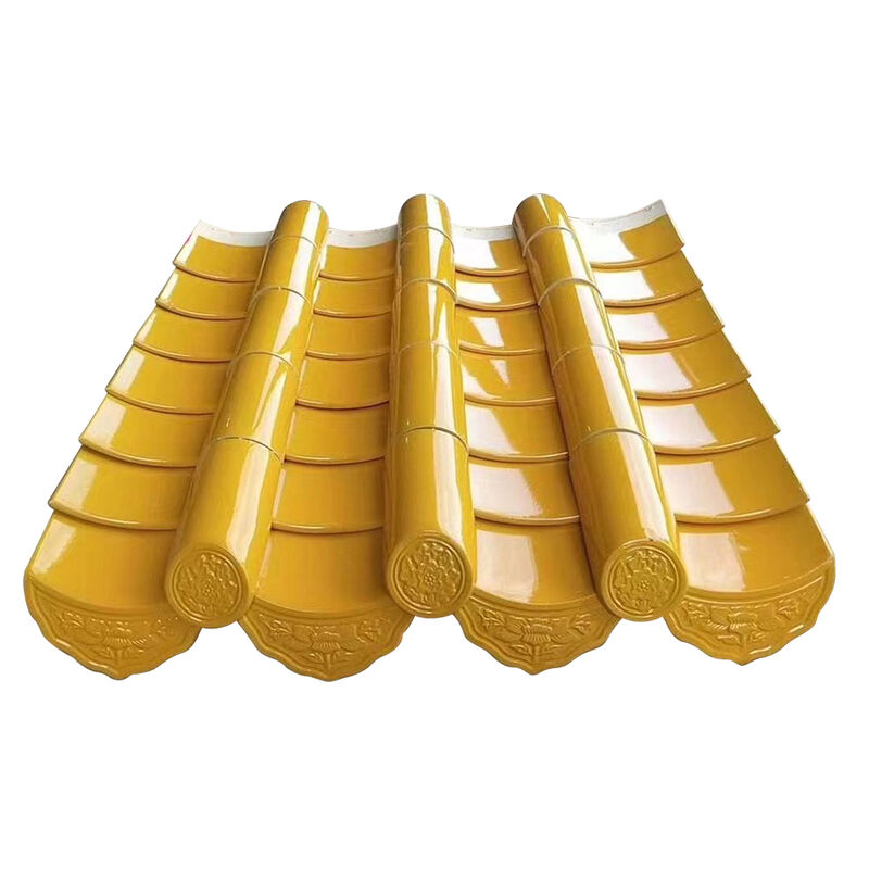 Factory Price High Gloss Chinese Traditional Yellow Glazed Roof Tile Clay Roofing for Temple Pagoda Tea House Project