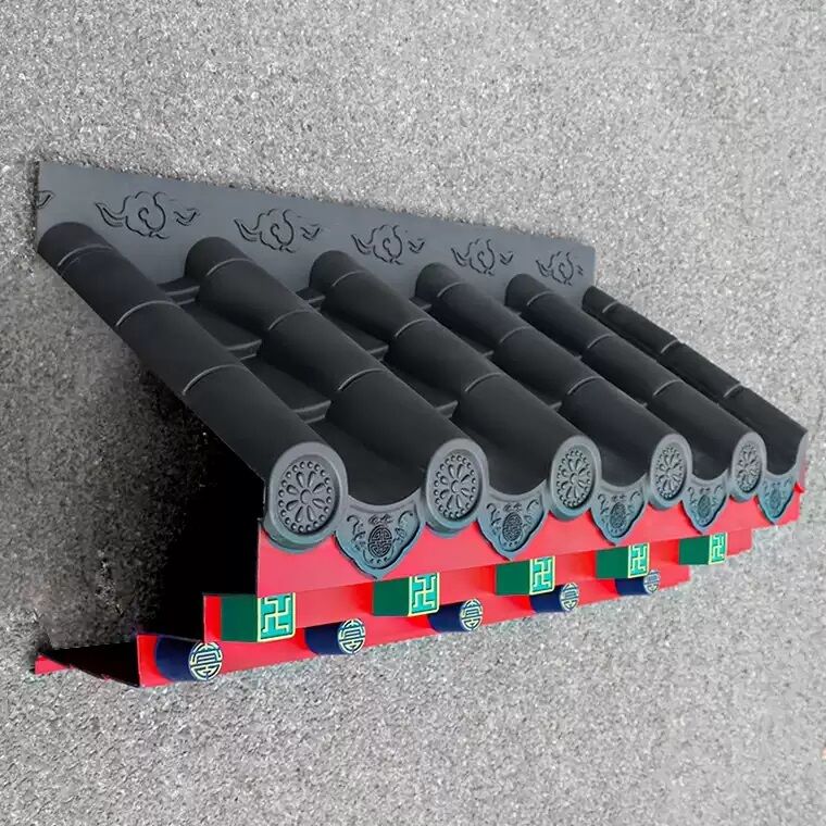 Plastic Shingles Thick Colorful Painting Polypropylene Roof Tile Chinese Classical Asian House Roof Decoration