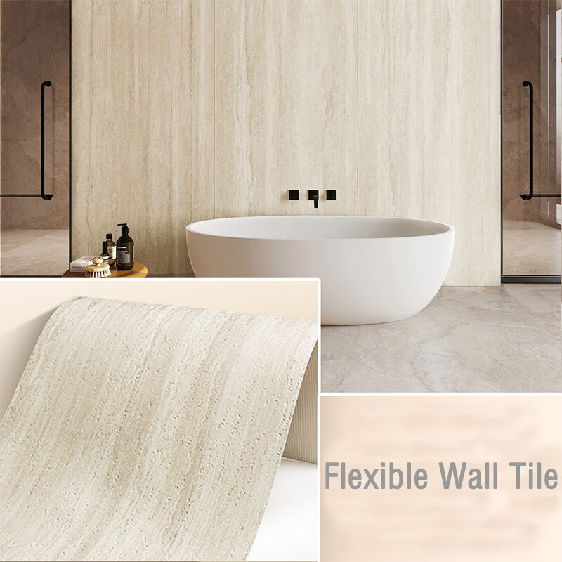 Flexibles azulejos de arcilla de pared de piedra paneles de revestimiento ecológico interior / exterior de la escuela Villa Hotel Decoración de paredes