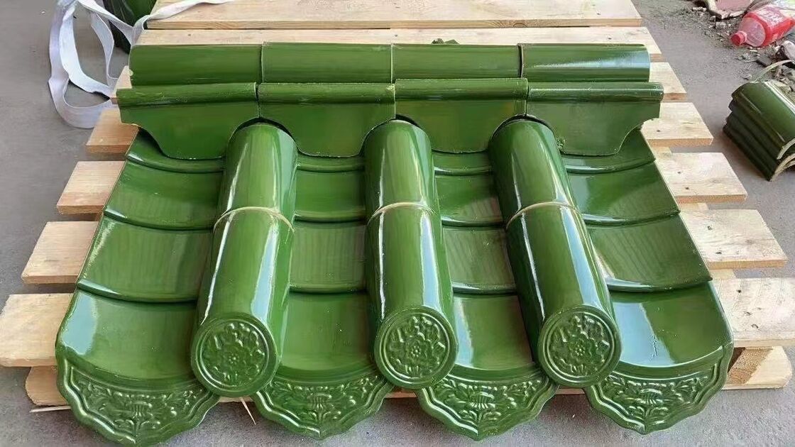 Casa de té Pabellón de Madera Antigua con Tejado Manual de Baldosas Verdes Tradicionales Chinas para Espacio de Expansión Exterior en Parque Moderno y Patio