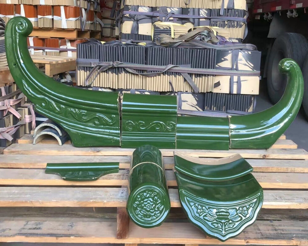 Casa de té Pabellón de Madera Antigua con Tejado Manual de Baldosas Verdes Tradicionales Chinas para Espacio de Expansión Exterior en Parque Moderno y Patio