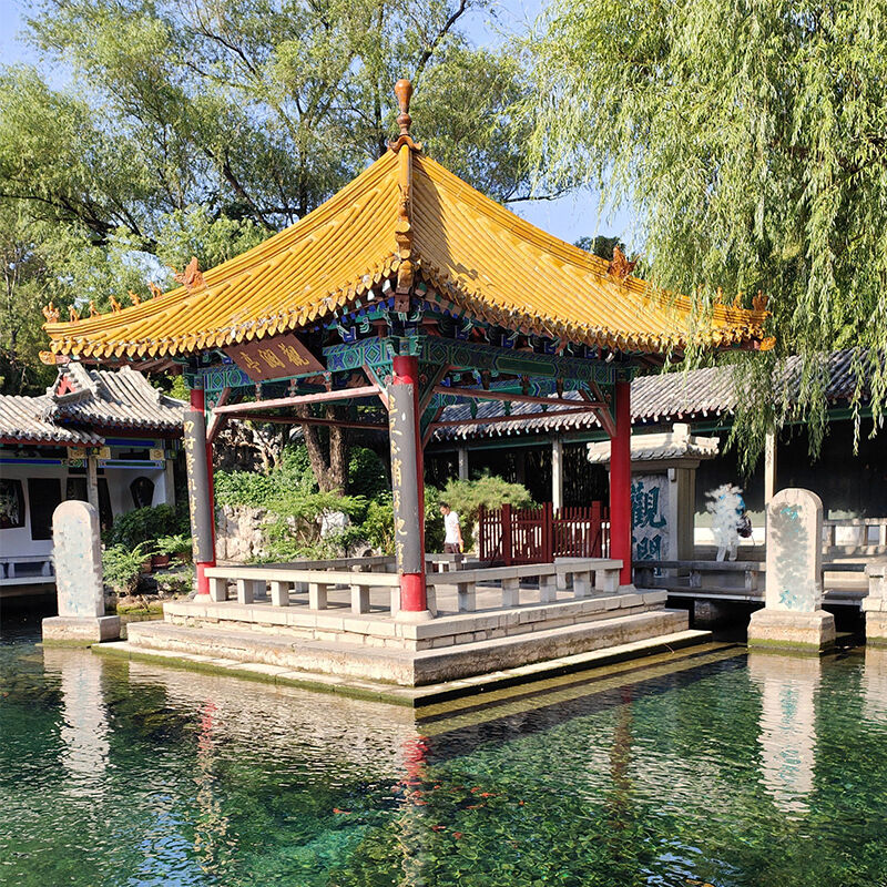 Tejas de cerámica vidriada de estilo chino tradicional para arquitectura paisajística de jardines, pabellones de templos, casas de té, centros culturales