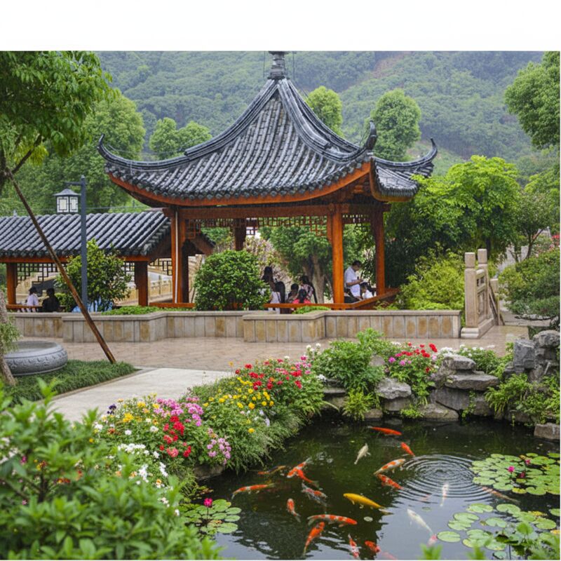 Gazebo de jardín con tejas de arcilla gris china todo el conjunto para la venta Instrucciones de instalación