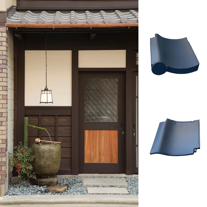 Tejas de techo de arcilla de estilo tradicional japonés impermeables tejas de techo de cerámica duraderas para la decoración de edificios del patio de la Villa del Templo
