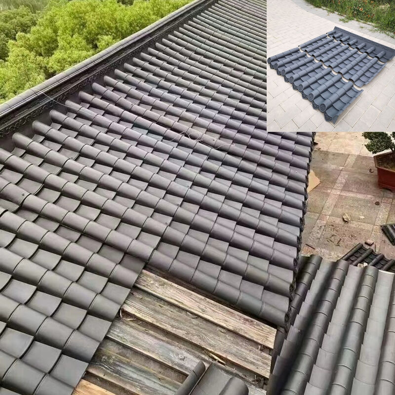 Tijeras de techo anticuadas chinas de plástico de PP ligero Hoja de techo sintético anticorrosión para casa de jardín de pabellón