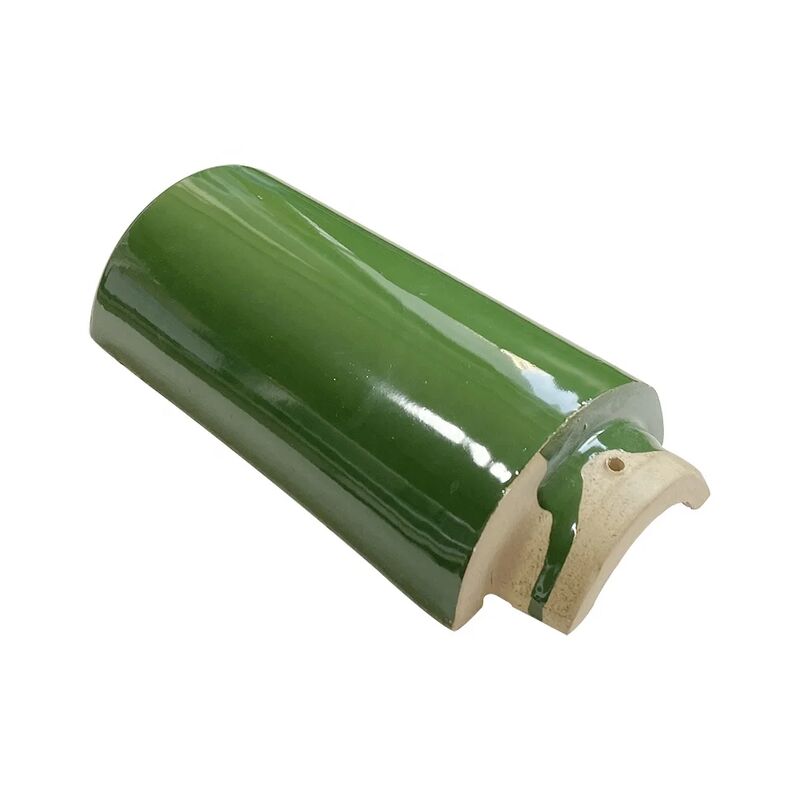 Teja esmaltada china verde vibrante, teja de cerámica de estilo clásico para la construcción del techo de la casa de té del pabellón del jardín del templo
