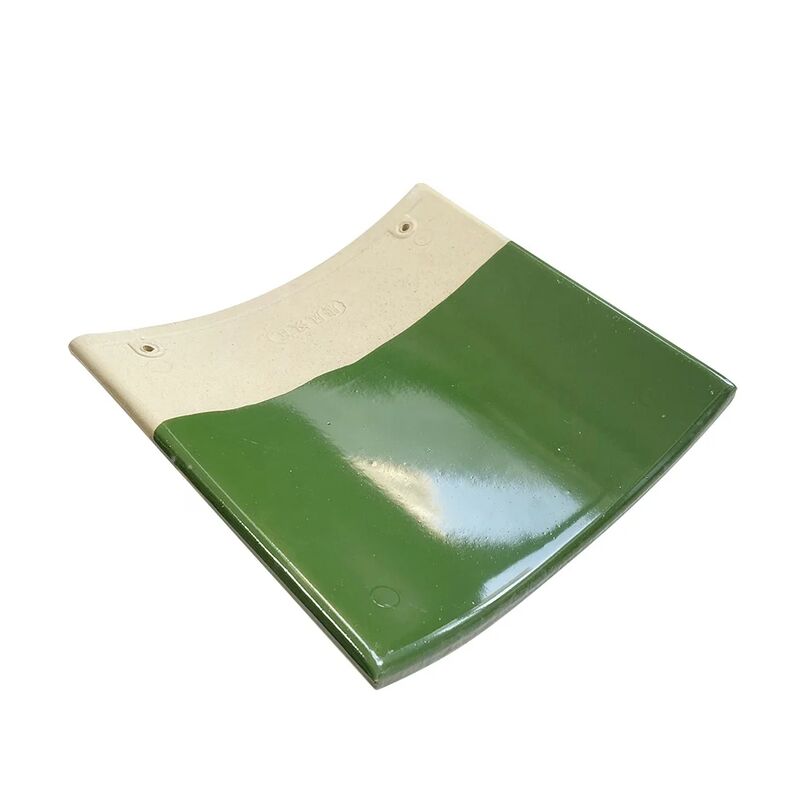 Teja esmaltada china verde vibrante, teja de cerámica de estilo clásico para la construcción del techo de la casa de té del pabellón del jardín del templo