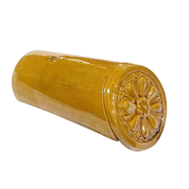 Tejas de techo de arcilla acristalada amarilla duradera Tejas de techo de cerámica brillante Material de techo tradicional chino antiguo para patio y pabellón