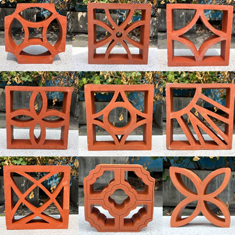 Materiales de construcción Pared de pantalla Bloque de brisa de terracota fachada perforada ladrillos de pared decorativos Bloques de ventilación huecos