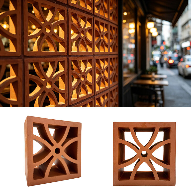 Materiales de construcción Pared de pantalla Bloque de brisa de terracota fachada perforada ladrillos de pared decorativos Bloques de ventilación huecos