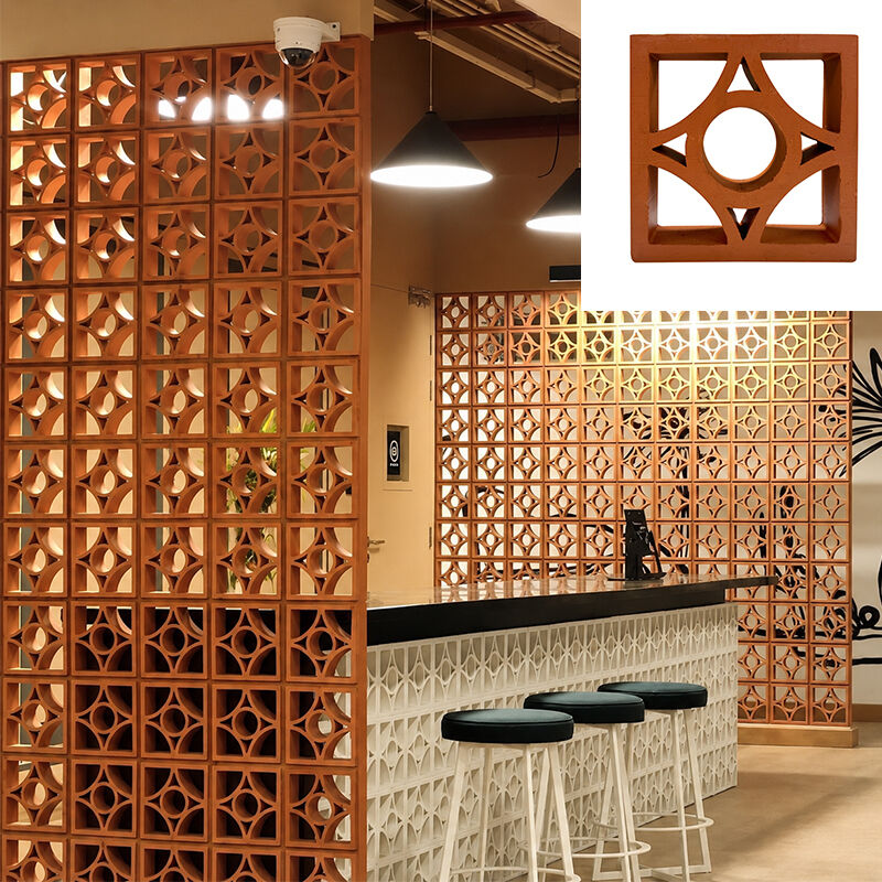 Terracotta Ventilation Breeze Block Interior Modern Decorative Matte Hollow Bricks for Ceiling Screen Wall
