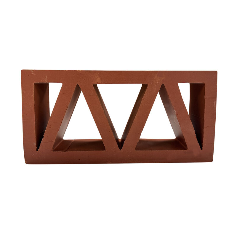 Decoración de terracota Bloque de brisa Triángulo patrón de arcilla roja ladrillo hueco para pared del jardín y de interior