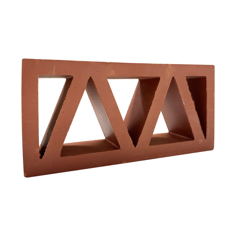 Decoración de terracota Bloque de brisa Triángulo patrón de arcilla roja ladrillo hueco para pared del jardín y de interior