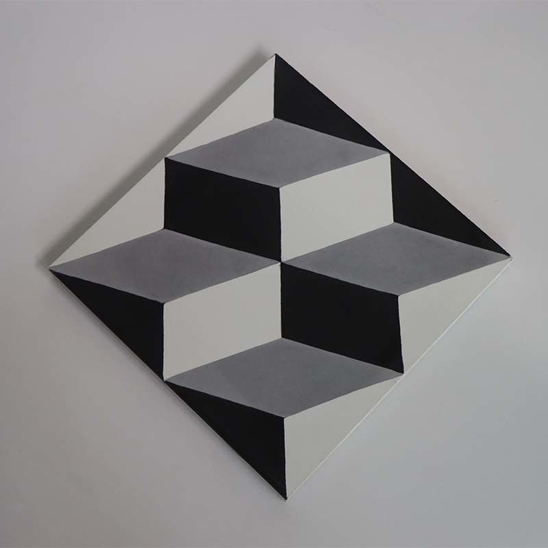 Tejas de cemento de mosaico hechas a mano europeas 200*200*16mm Tejas de ilusión de cubo 3D para piso interior exterior