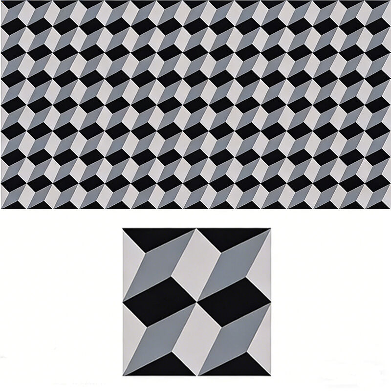 Tejas de cemento de mosaico hechas a mano europeas 200*200*16mm Tejas de ilusión de cubo 3D para piso interior exterior