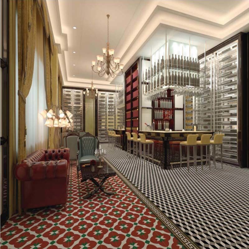Tejas de cemento de mosaico hechas a mano europeas 200*200*16mm Tejas de ilusión de cubo 3D para piso interior exterior