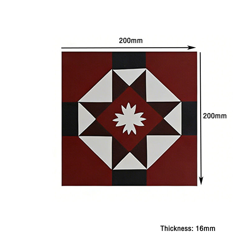 Tejas de cemento con patrones 200 X 200 mm patrón personalizado hecha a mano sin esmaltes ecológicas para el piso de la boutique del hotel