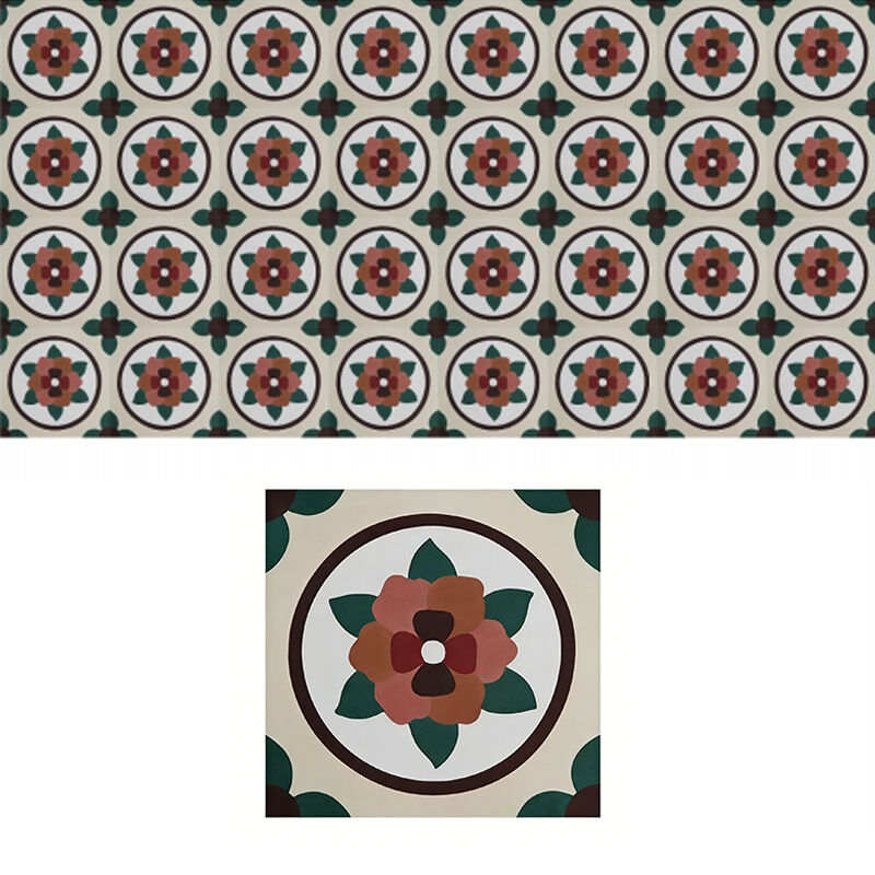 Tejas de cemento de flores de época con patrón floral Decoración de la pared Tejas de piso para restaurantes de casas
