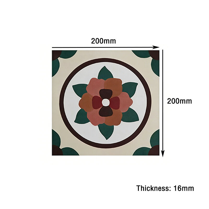 Tejas de cemento de flores de época con patrón floral Decoración de la pared Tejas de piso para restaurantes de casas