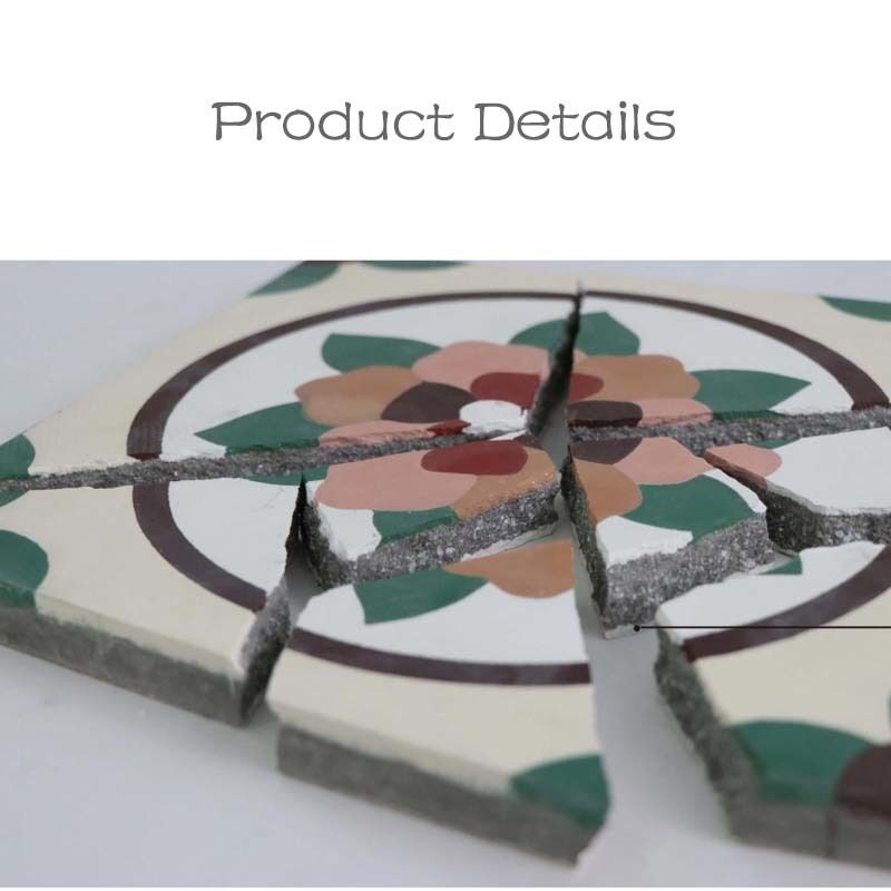 Exquisita artesanía de alta densidad de color negro azulejos de cemento pigmentos minerales ecológicos Muchos patrones personalizables para el suelo
