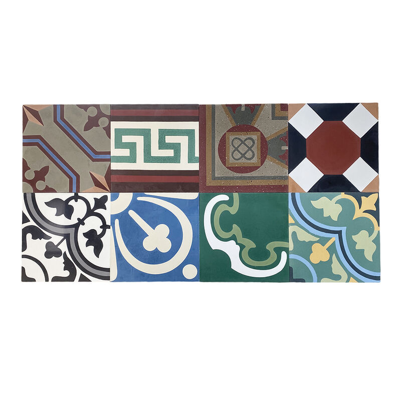 Exquisita artesanía de alta densidad de color negro azulejos de cemento pigmentos minerales ecológicos Muchos patrones personalizables para el suelo