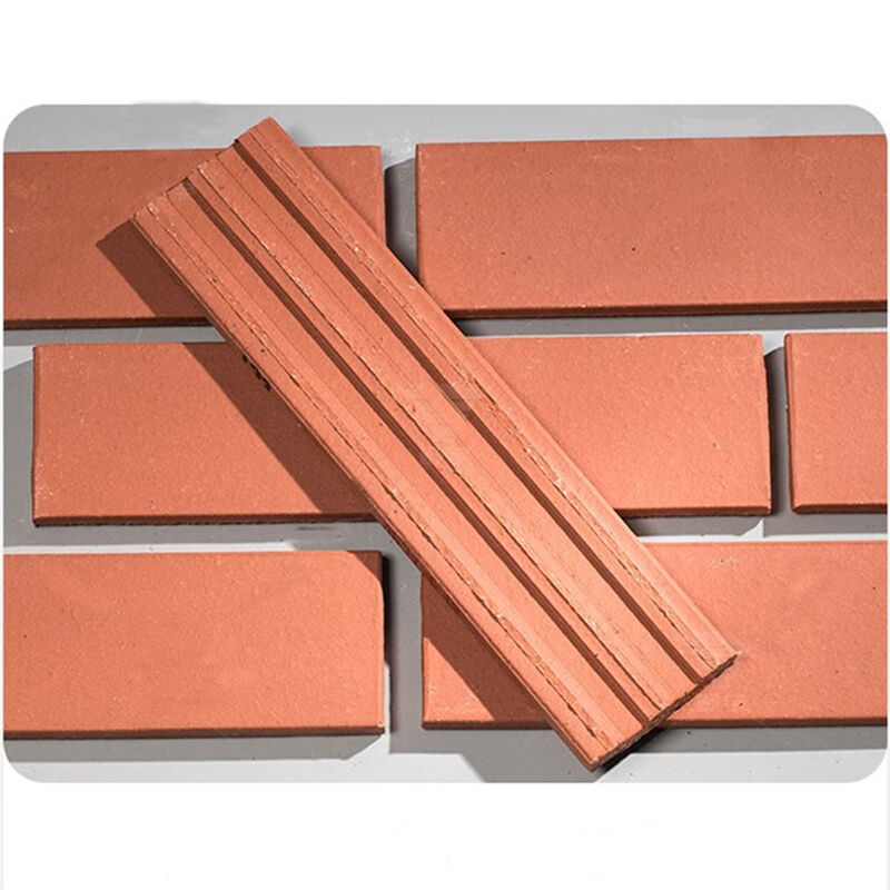 Revestimiento de pared de ladrillo fino de terracota natural para decoración de fachadas exteriores y proyectos arquitectónicos