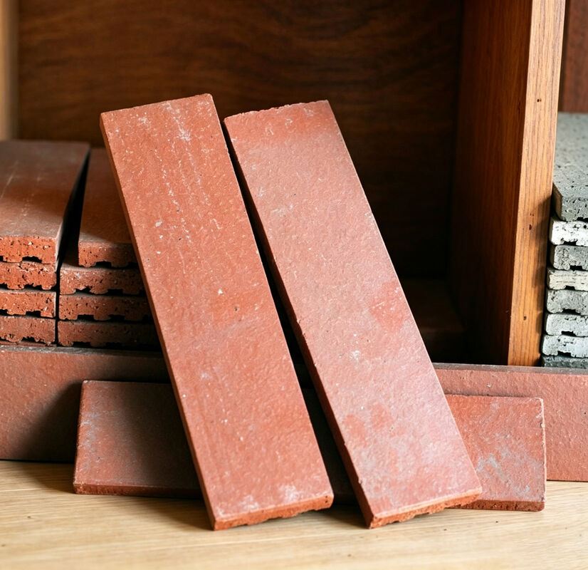 Revestimiento de pared de ladrillo fino de terracota natural para decoración de fachadas exteriores y proyectos arquitectónicos