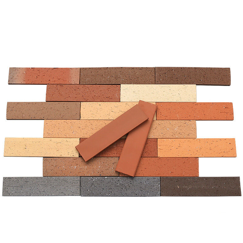 Ladrillo de cara partida de color rojo terracota Nautral Chapa de ladrillo de arcilla natural para fachadas de paredes exteriores y diseño arquitectónico moderno