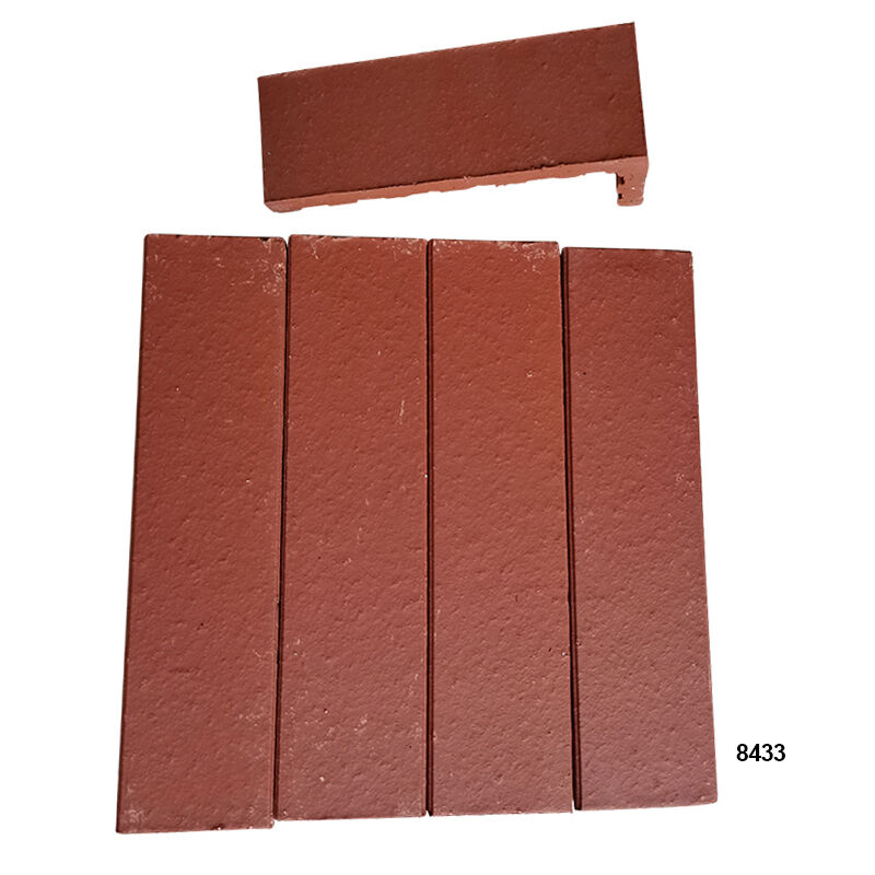 Pared de ladrillos de terracota en forma de L ladrillos delgados deslizantes de la esquina de ladrillo decorativa carilla para pilares y ángulos de la pared