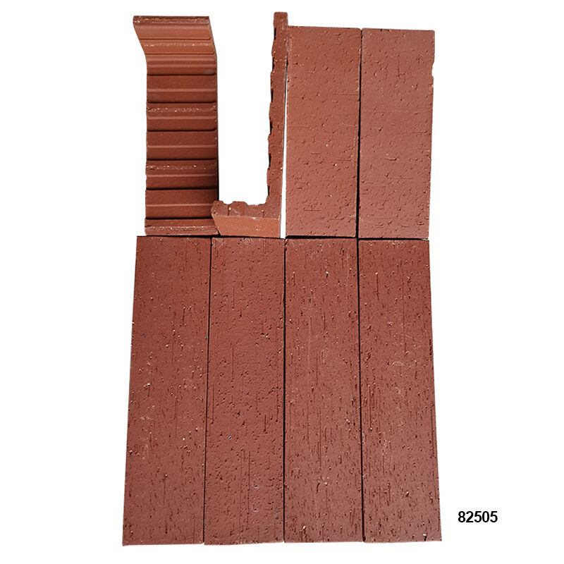 Pared de ladrillos de terracota en forma de L ladrillos delgados deslizantes de la esquina de ladrillo decorativa carilla para pilares y ángulos de la pared