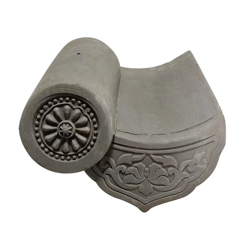 Sistema de tejas de arcilla gris tradicional china Tejas de terracota antiguas para templos, pagodas y restaurantes asiáticos