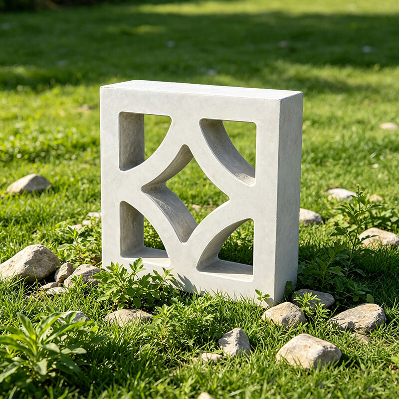 Bloques de brisa de hormigón blanco con patrón de diamante ladrillos de pantalla decorativa de cemento para patio exterior