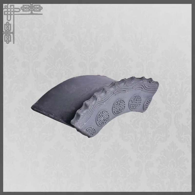 Estilo antiguo asiático Cornisa gris oscura Cornisa de techo sintético Decorativa Cornisa de techo sintético para puertas de patio y paredes del perímetro del jardín