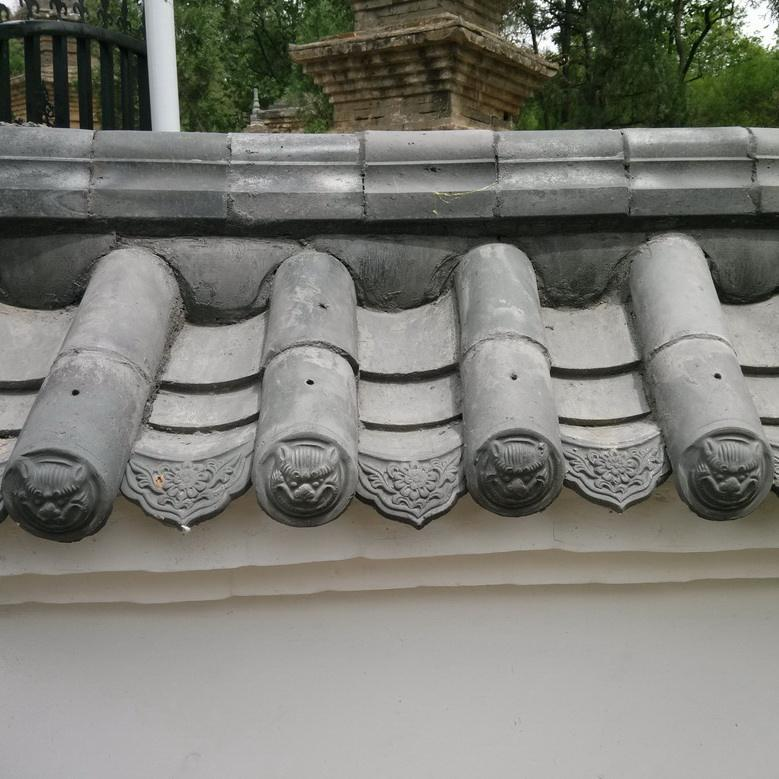 Tejas de arcilla tradicionales chinas para muros de nubes onduladas, tejas de remate de pared gris antiguo para vallas perimetrales de patio curvas