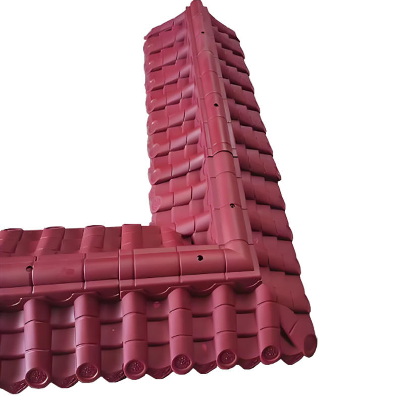 Lightweight PP Synthetic Asian Ridge Cap Strips Weatherproof Yellow & Red & Black Roof Coping for Pavilion & Garden Walls