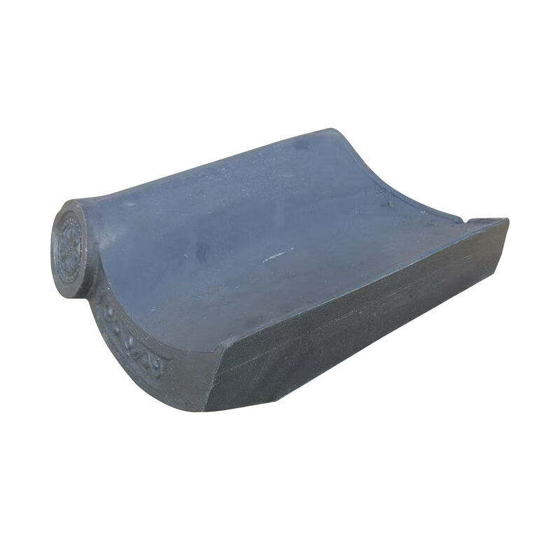 Japanese Style Interlocking Clay Eaves Drip Tiles Weatherproof Dark Grey Roof Tile System for Traditional East Asian Slope Roofs