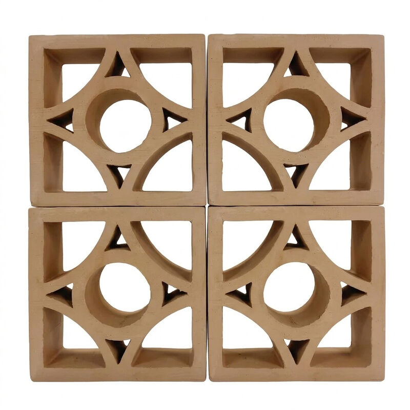 Natural Terracotta Breeze Blocks Earthy Yellow Clay Decorative Ventilation Blocks Indoor & Outdoor Decorative Space Dividers