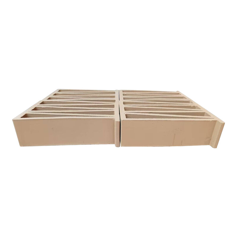 Vertical Slotted M Pattern Terracotta Breeze Blocks Architectural Linear Clay Louver Screen Bricks for Sunscreen Facades