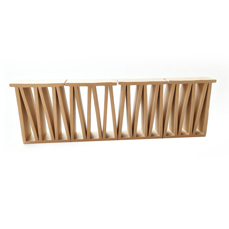 Vertical Slotted M Pattern Terracotta Breeze Blocks Architectural Linear Clay Louver Screen Bricks for Sunscreen Facades