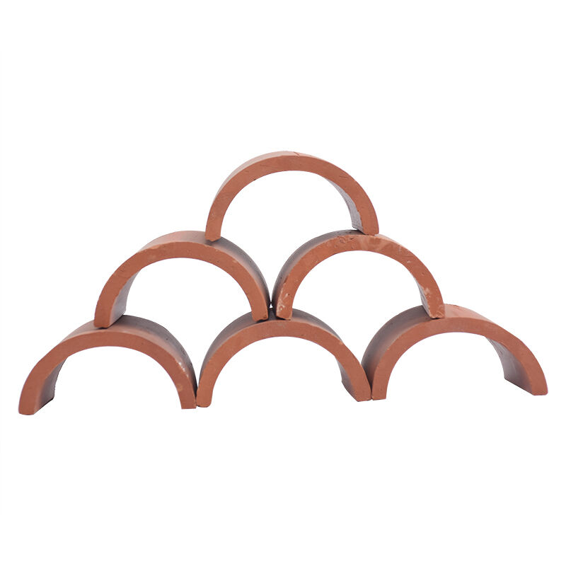 Tejas curvas de arcilla terracota para tejados y pantallas de pared, bloques de celosía escama de pez arquitectónica para fachadas decorativas exteriores
