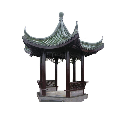 Gazebo de madera del jardín del pabellón chino hexagonal